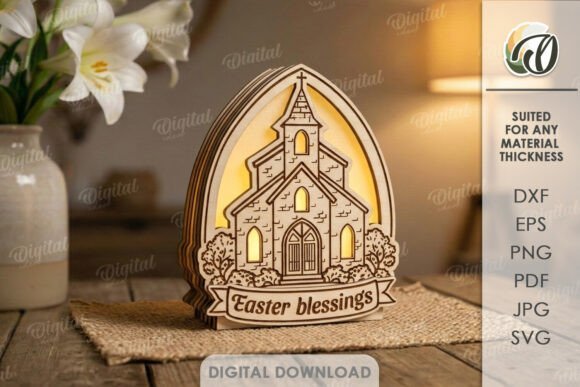 3D Easter Lamps Bundle Laser Cut