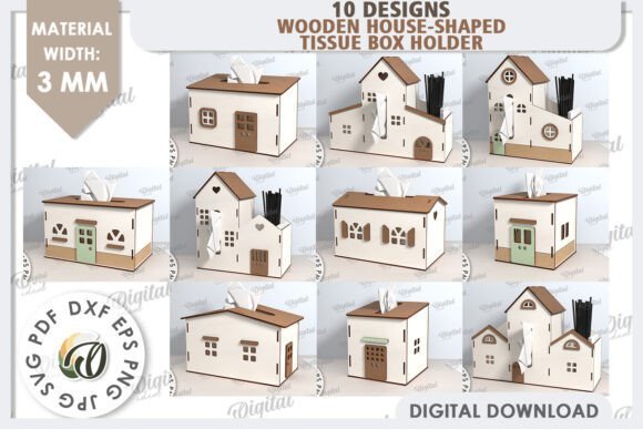 3D Tissue Boxes Laser Cut Bundle