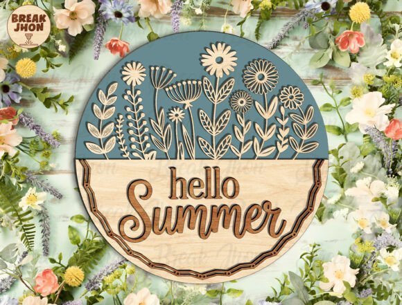 Floral Door Sign SVG