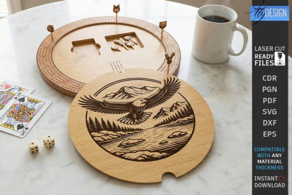 Travel Cribbage Board Game Laser Bundle