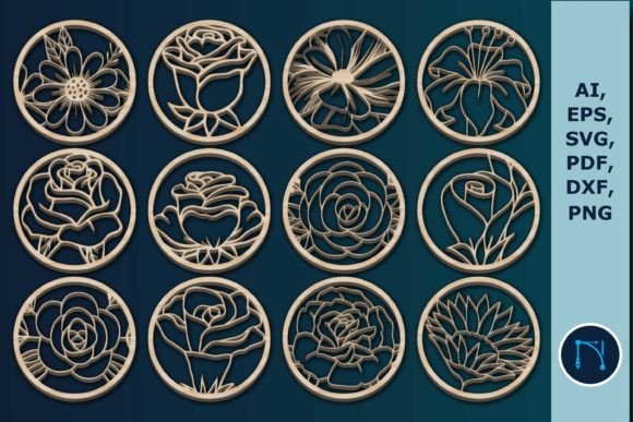 Laser-cut Coasters Mega Bundle SVG