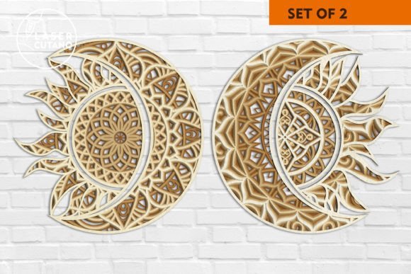 Solar Eclipse Wall Art Sun and Moon