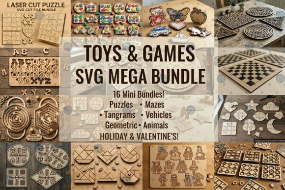 Toys & Games Laser Cut SVG Mega Bundle