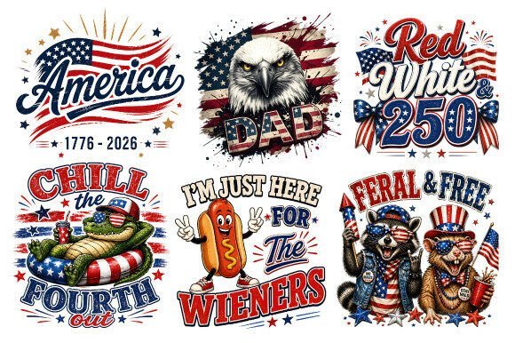 4th of July PNG Bundle, Patriotic PNG Collection