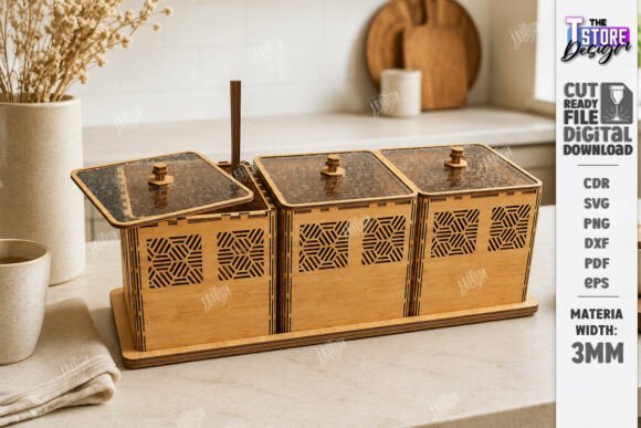 Decorative Modular Storage Box Laser Cut