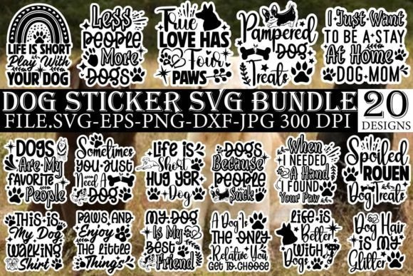 Dog SVG Bundle, Dog Sticker SVG Bundle