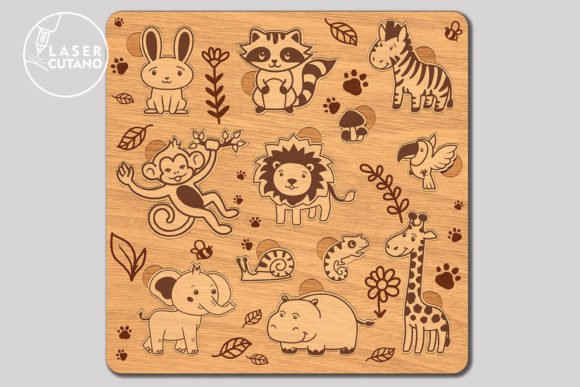 Kids Puzzle Set of 8 Laser Cut Files