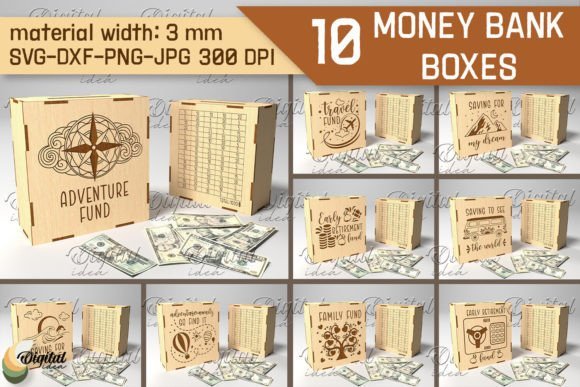 Money Bank Box Bundle – Piggy Bank Laser