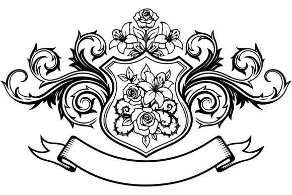 Vintage Floral Crest