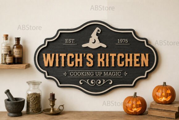 Vintage-Halloween-Sign-Laser-Cut-